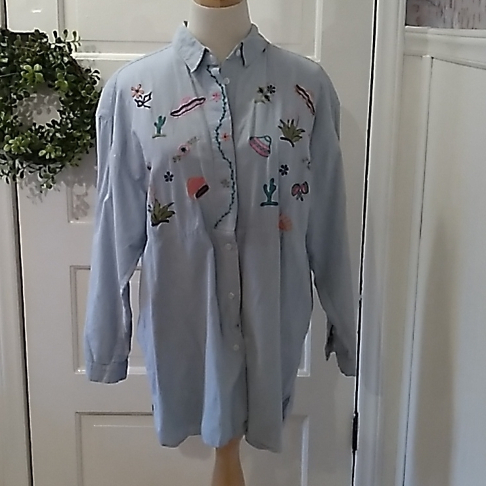 Vintage Jones Wear denim casual shirt large